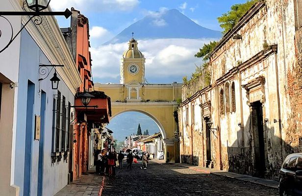 Antigua Guatemala and Hobbitenango from Guatemala City