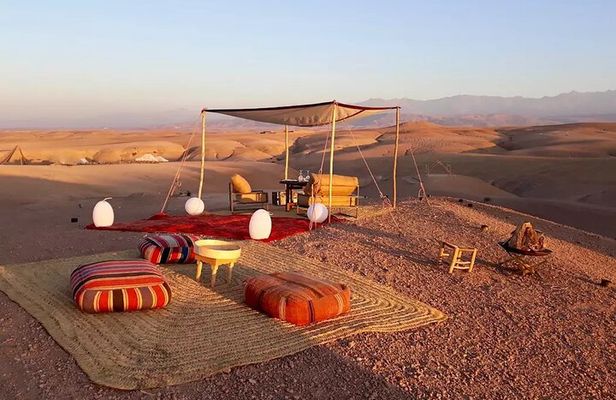 Magical Agafay Sunset, Dinner Under the Stars & Fire Show by 4x4