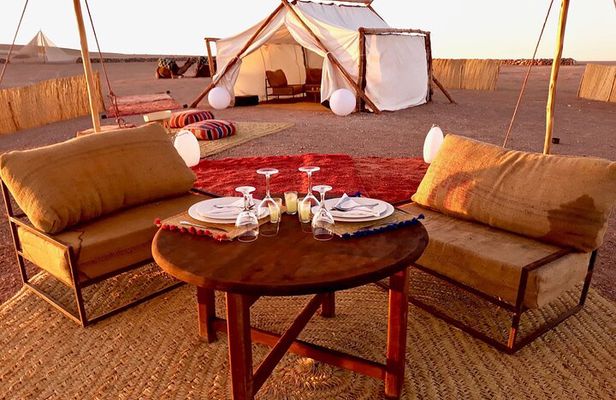 Private Agafay Desert Sunset with Dinner & Fireshow by 4x4