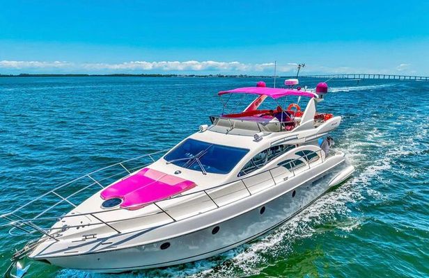 60ft Luxury Pink Charter Pink Yacht Rental In Miami 