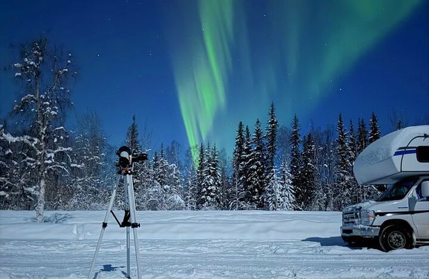 Dancing Lights in the Sky on an Aurora RV Tour Adventure
