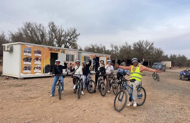 Cycling in marrakesh desert 