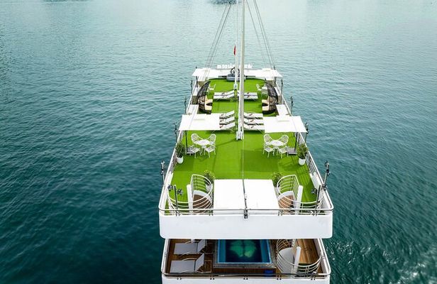 Full day Halong Bay Luxury Cruise - buffet lunch, kayak, swim.