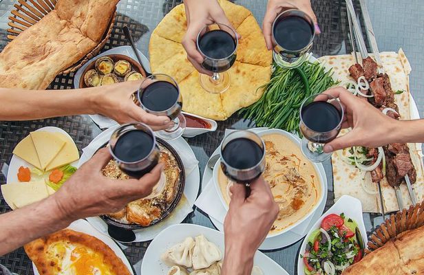Georgian Dinner with Unlimited Wine and Tamada (Toastmaster)