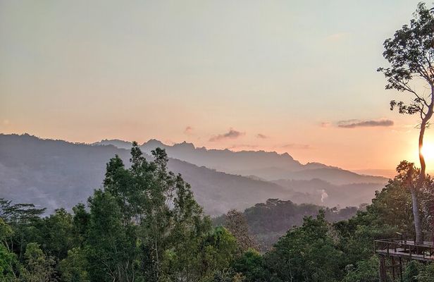 Sunrise at Punthuk Setumbu, Borobudur and Prambanan Temples