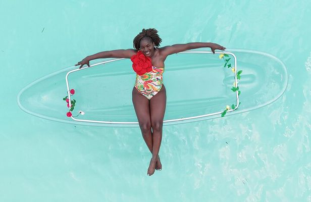 Luxury Clear Kayak and Drone Photoshoot at Kendwa Beach, Zanzibar