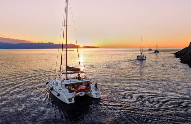 Panormo: Luxury Sunset Catamaran Cruise Sushi & Open Bar