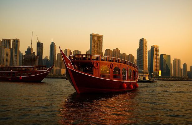 Luxury Dhow Dinner Cruise at Dubai Marina with Buffet and Shows
