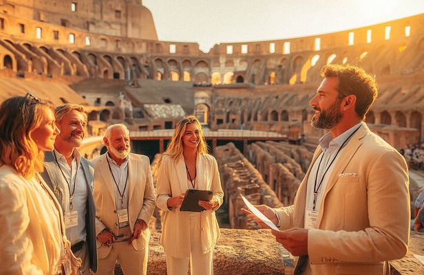 Colosseum at Golden Hour Guided Tour with Arena Floor