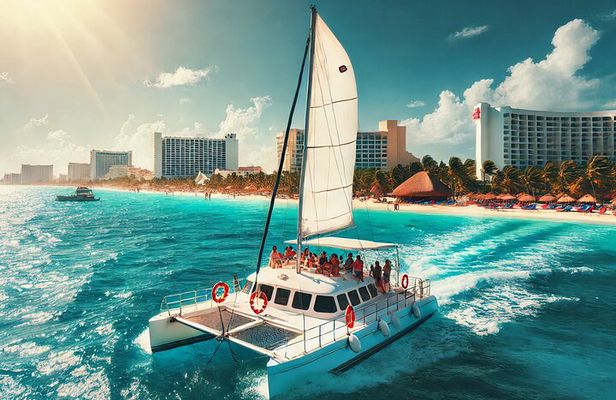 Deluxe Catamaran Tour to Isla Mujeres, from Playa del Carmen