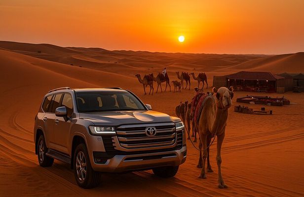 Ultimate Desert Safari Dubai with BBQ Dinner Camel Ride & Shows
