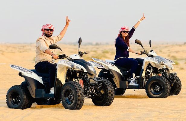 Desert Safari Abu Dhabi with Quad Bike, BBQ Dinner & Camel Ride