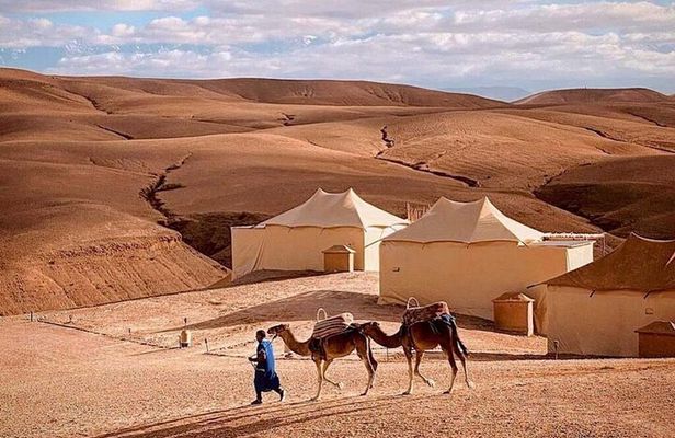 Marrakech: Agafay Desert Quad biking tour with dinner Show 