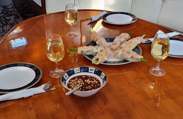 Rhodes Private Luxury Sunset Dinner Cruise Coctails Champagne