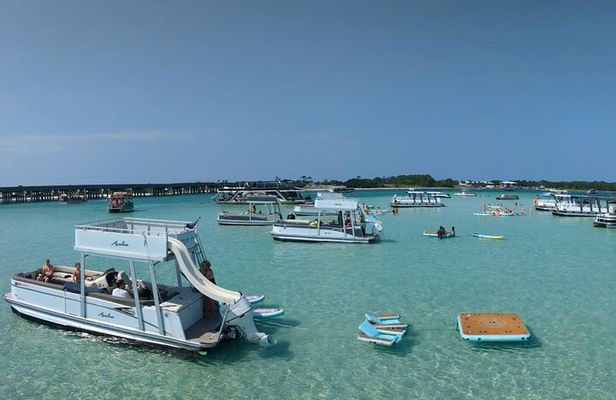 Shared Small Group Slide Pontoon Crab Island Experience