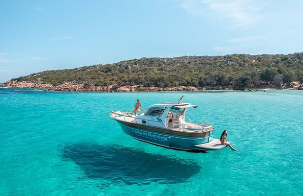 Costa Smeralda Boat Tour by Hybrid Boat with Swim Stops &Aperitif