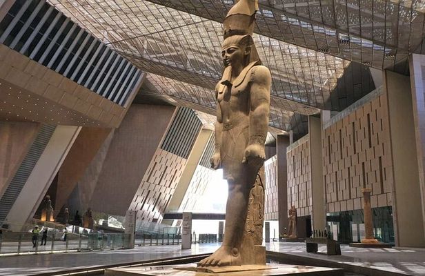 The Grand Egyptian Museum and Pyramids, &sphinx & Nile felucca
