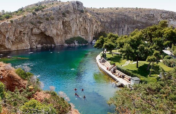 Lake Vouliagmeni Thermal Spa and Lycabettus Panoramic Sunset