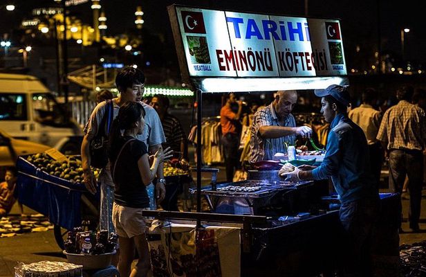 Istanbul Night Street Food and City Lights Walking Tour