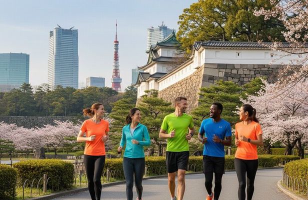Tokyo Running Tour Imperial Palace Meiji Shrine or Toyosu