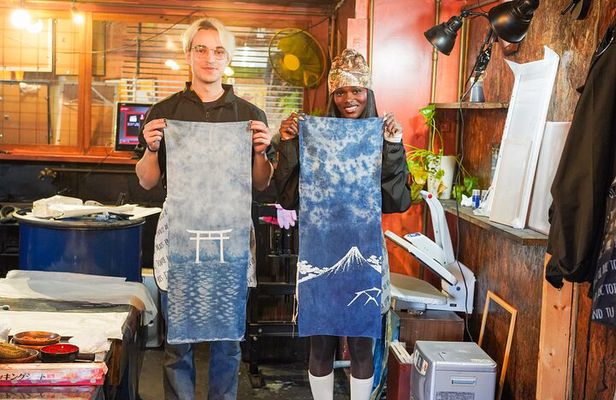 Mt. Fuji Ukiyo-e Japan Blue Indigo Dyeing Experience