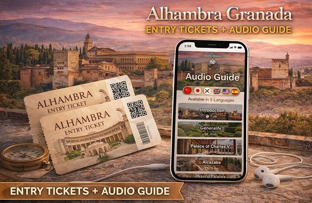 Alhambra and Nasrid Palaces Entry Ticket with Digital Audio Guide