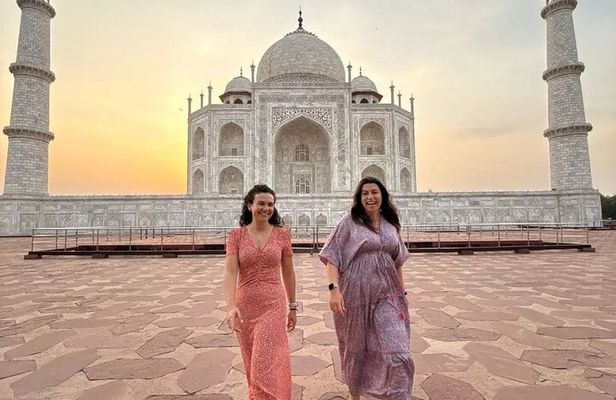 Taj Mahal Sunrise and Sunset Private Tour All Inclusive 