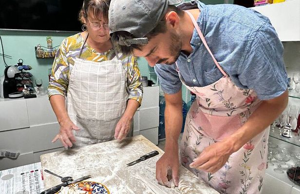 Traditional bolognese pasta making with a meal