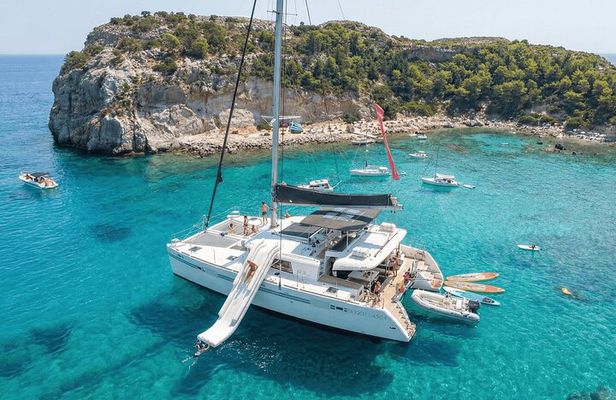 Rhodes: Luxury Catamaran Cruise to Anthony Quinn