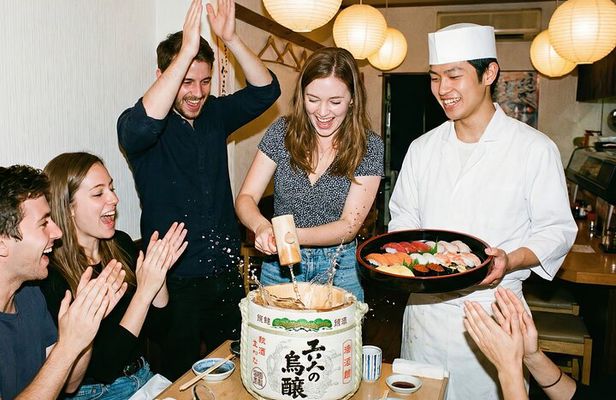 Asakusa Tokyo Sushi Making Class : Sake Ceremony & Whisk Matcha