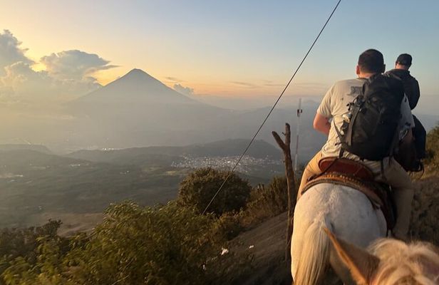 Epic Pacaya Volcano Horseback Sunset Tour w/ Pizza & Marshmallows
