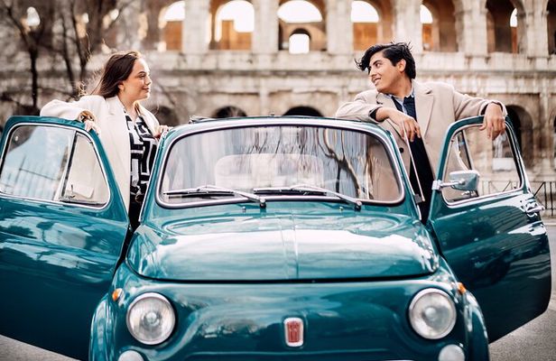 Rome Vintage Fiat 500 Tour with Professional Photoshoot