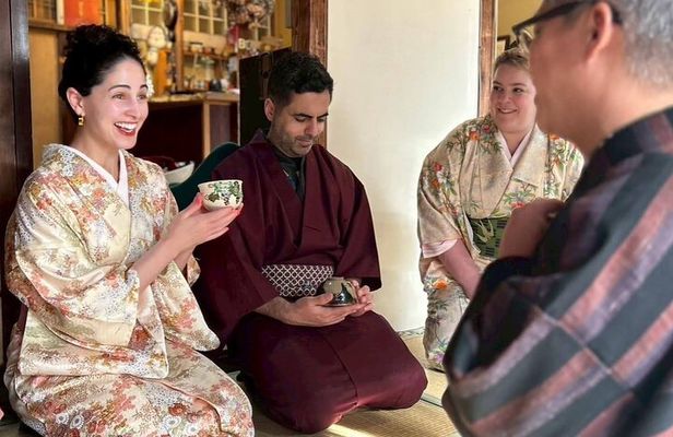 A Unique Antique Kimono and Tea ceremony Experience in English 