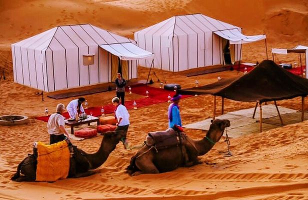 Merzouga Desert Experience Camel Ride Private Tent and Bathroom