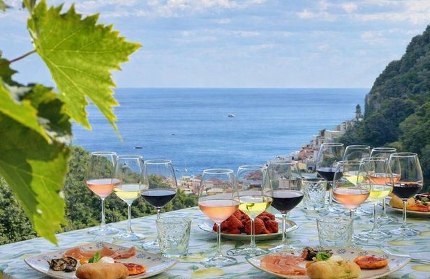 Amalfi Limoncello and Wine Tasting with Sea and Hill Views