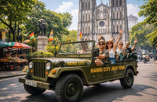 Explore The Hidden Gems And Train Street in Hanoi City By Jeep 