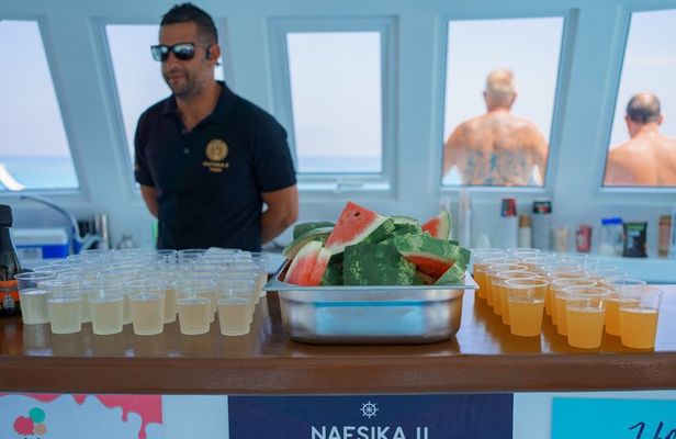 From Paphos: Blue Lagoon AFTERNOON Cruise, BBQ & Wine+Water Slide