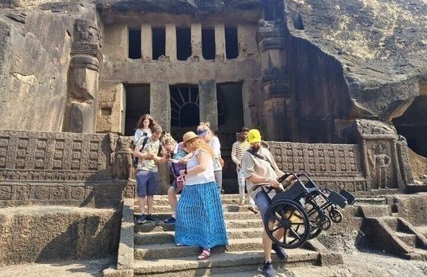 Kanheri Caves + Golden Vipassana Pagoda Guided Tour with Transfer