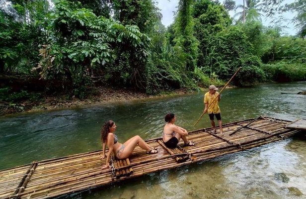 Khao Lak Bamboo Rafting Temple and Waterfall Half Day Tour