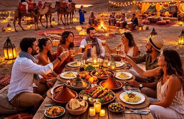 Agafay Desert Sunset Dinner with Camel Ride & Moroccan Live Show