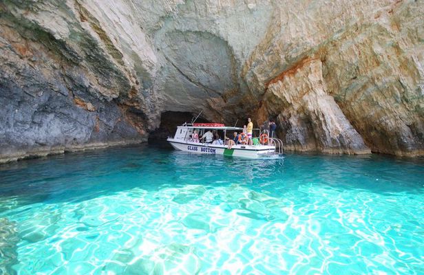 Zakynthos Glass Bottom Boat Tour to Keri Caves and Turtle Island