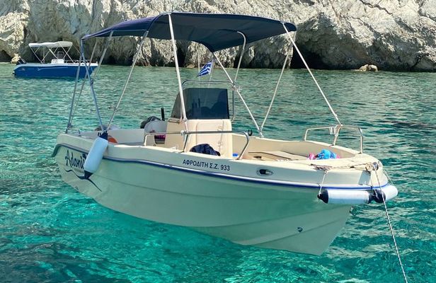 Self drive boat to shipwreck & blue caves