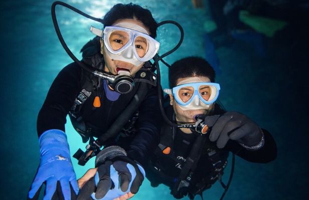 Try Scuba Diving diving at the Blue Cave in Onna Village, Okinawa