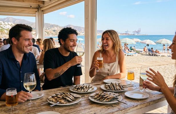 Malaga Bike Tour: Fresh Grilled Sardines & Beachside Tasting