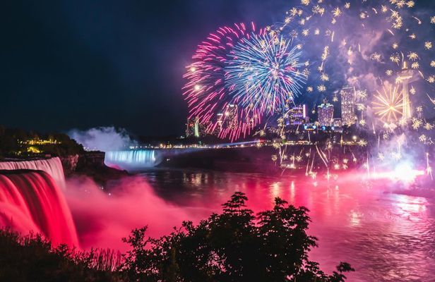 Niagara Falls Night Tour with Journey Behind Falls and Fireworks