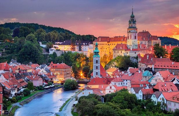 Cesky Krumlov Castle Interiors, Baroque Theatre, and Town Tour