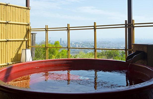 Osaka Half day E bike Katsuoji Temple and Luxury Hilltop Onsen