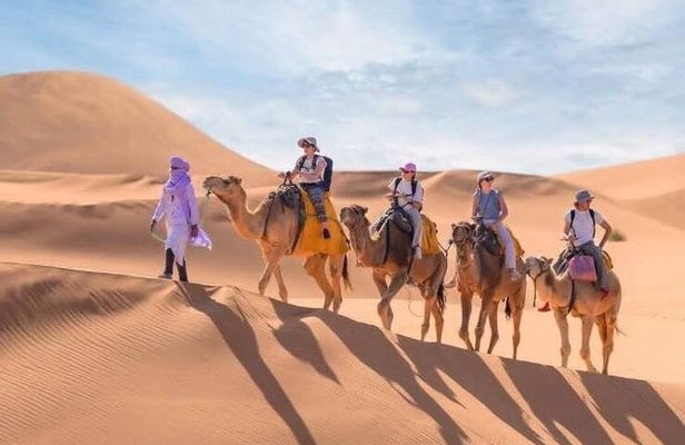 Merzouga camel ride, overnight stay at Desert Luxury Camp