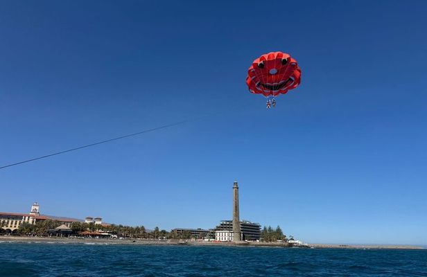 Parasailing about the Dunes of Maspalomas