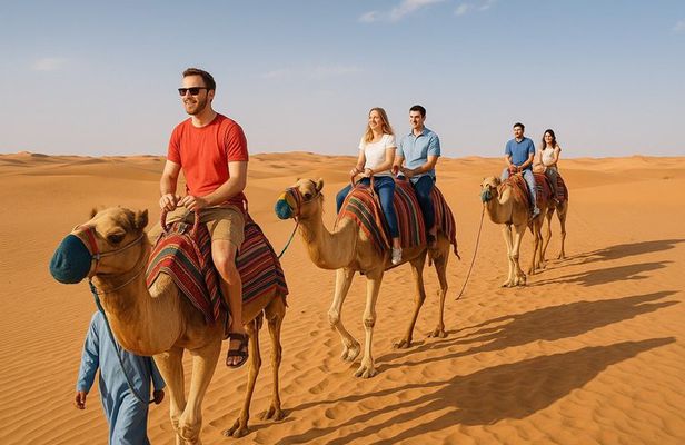 Dubai Red Dune Safari with 4x4 Dune Bashing, Camel Ride & BBQ